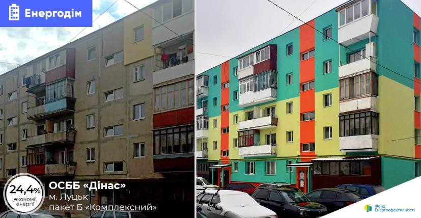 ОСББ “Дінас” у Луцьку утеплило фасад будинку за програмою “Енергодім”